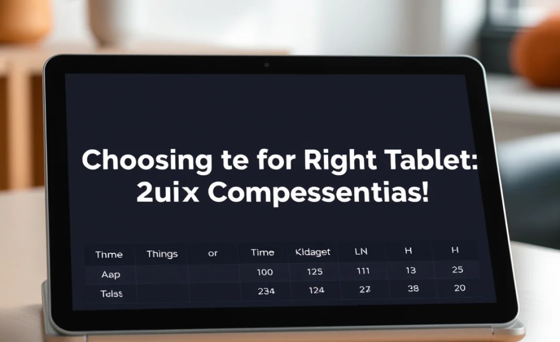 Choosing the Right Tablet: A Quick Comparison Table
