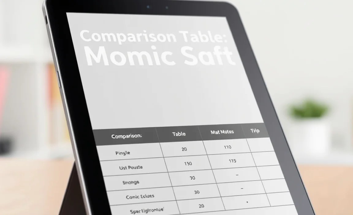 Comparison Table: Key Specs at a Glance