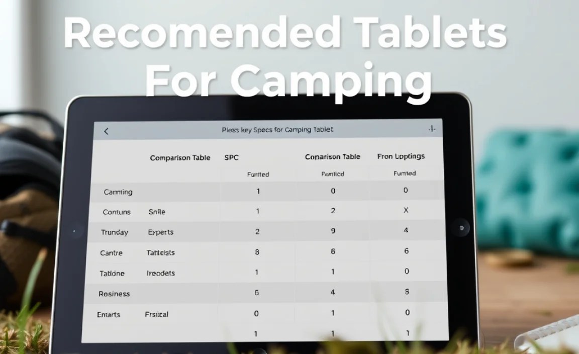 Comparison Table: Key Specs for Camping Tablets