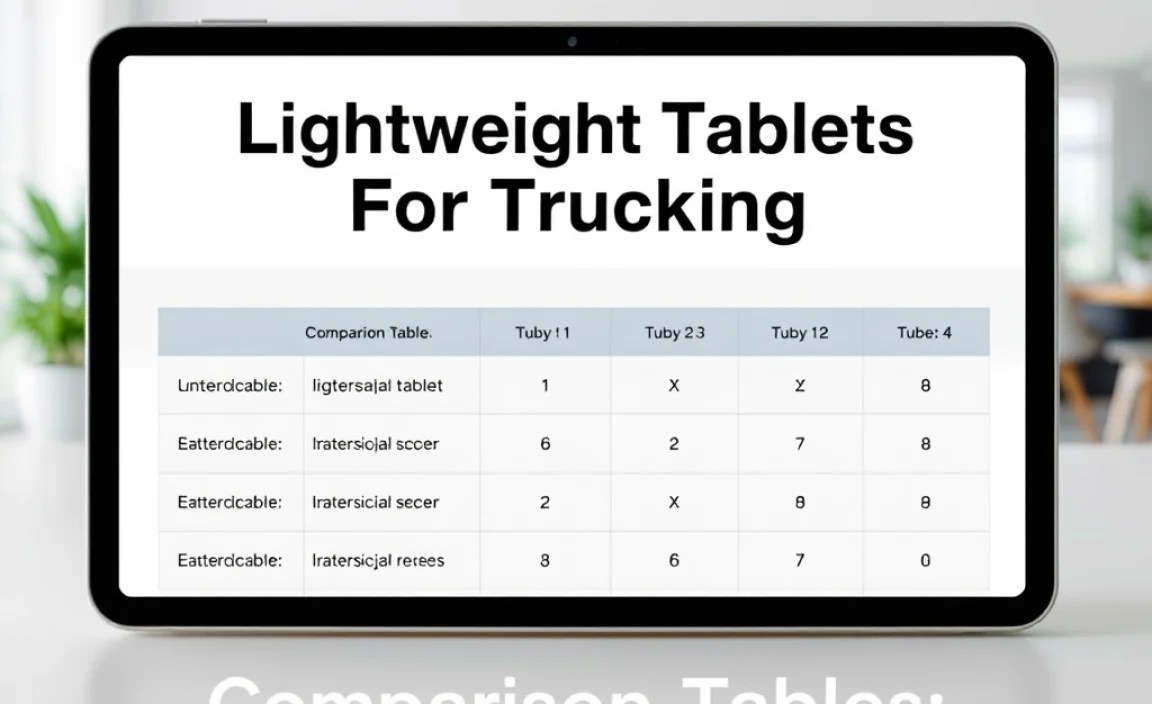 Comparison Table: Lightweight Tablets for Trucking