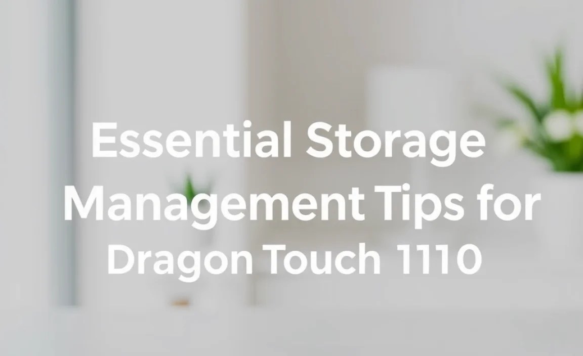 Essential Storage Management Tips for Dragon Touch Max10