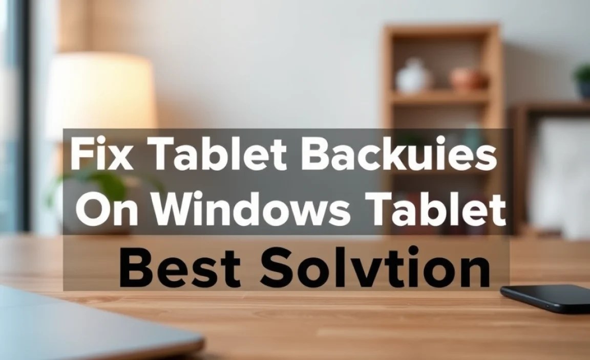 Fix Tablet Backup On Windows Tablet: Best Solution
