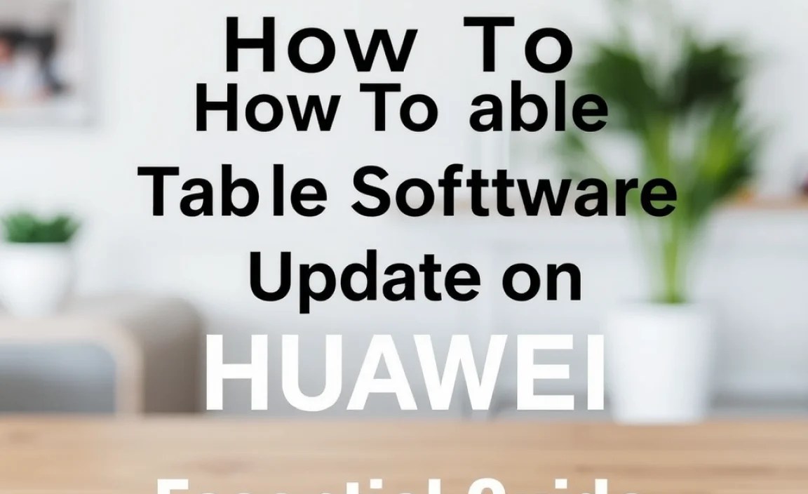 How To Tablet Software Update On Huawei: Essential Guide