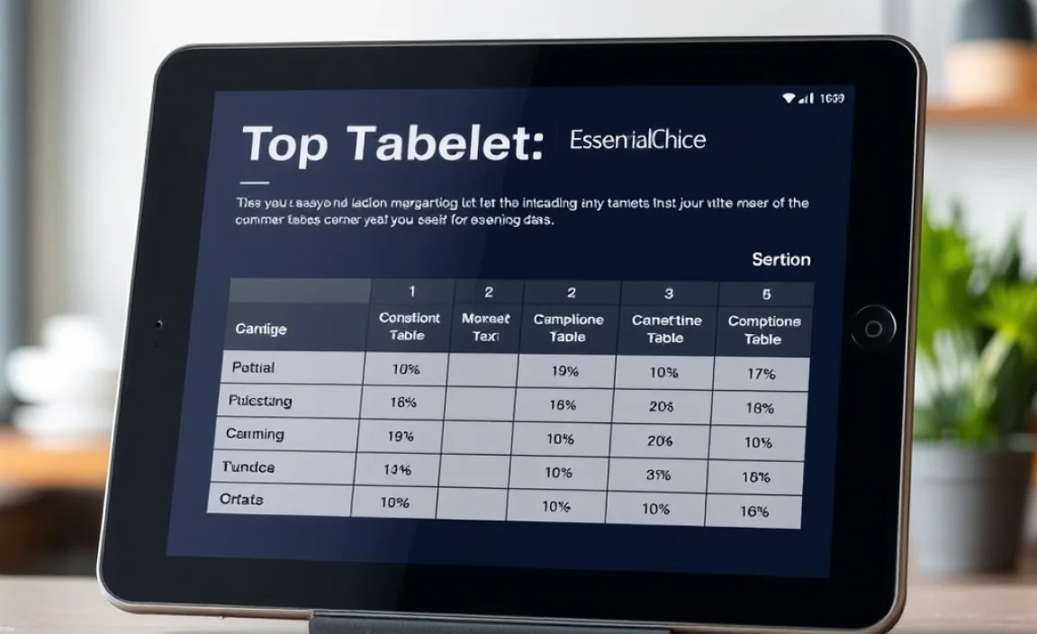POS Tablet Comparison Table