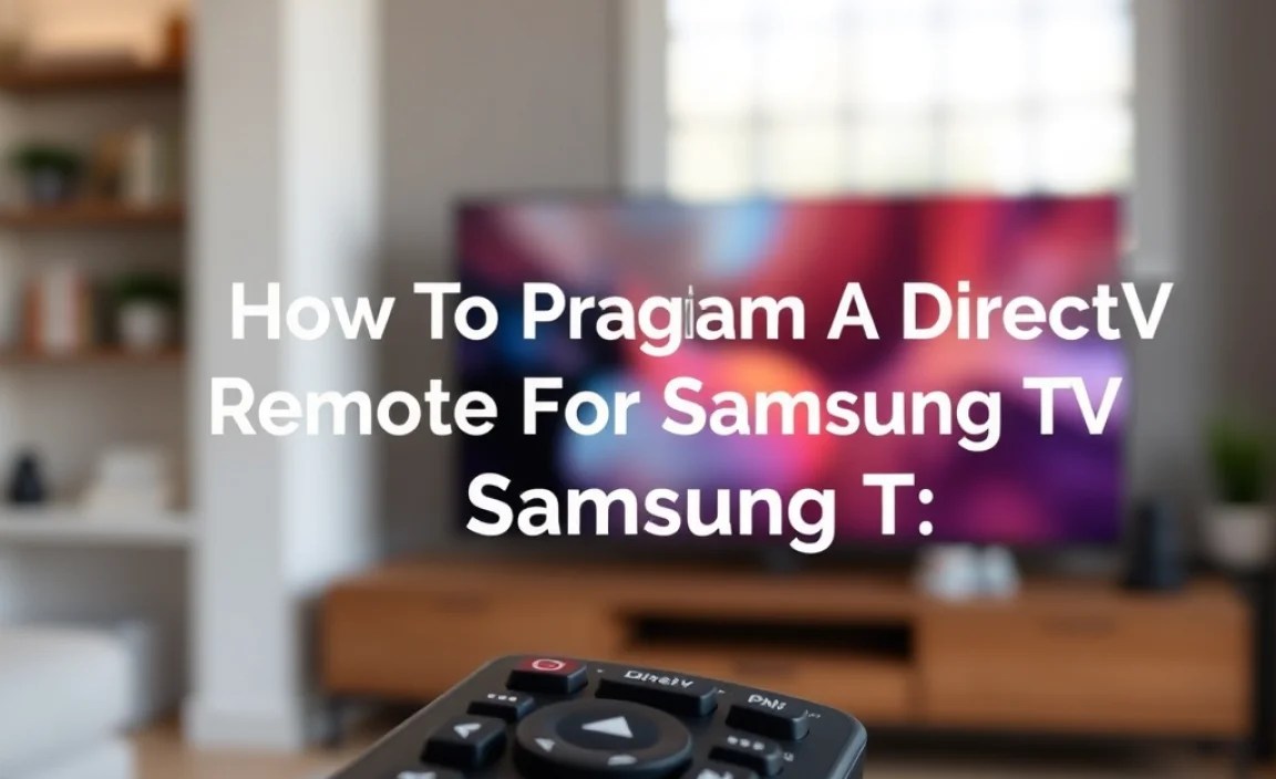 Steps to Program a DIRECTV Remote for Samsung TV