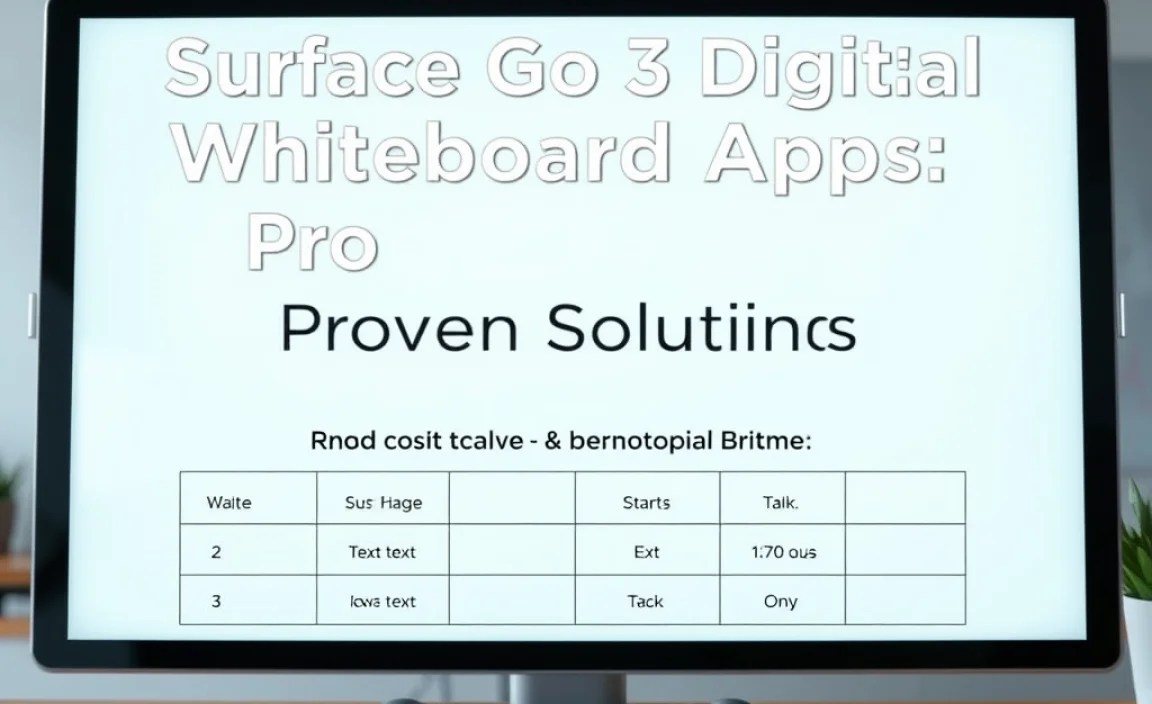 Surface Go 3 Digital Whiteboard Apps: A Comparison Table