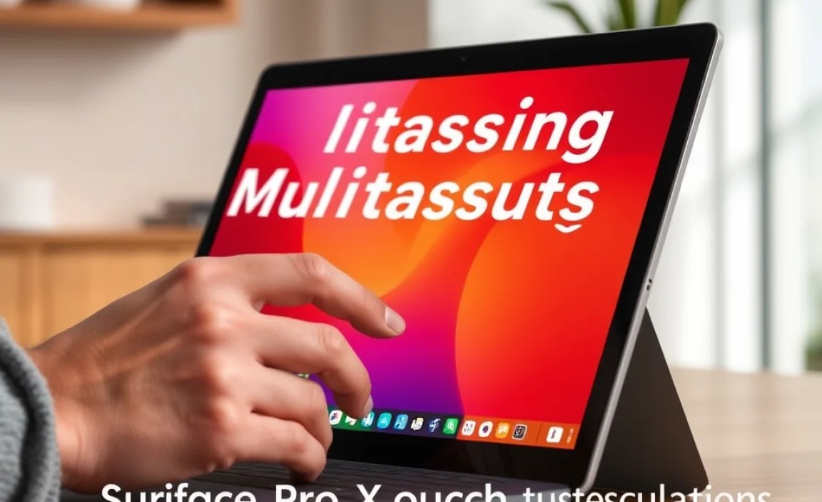 Surface Pro X Touch Gestures for Multitasking