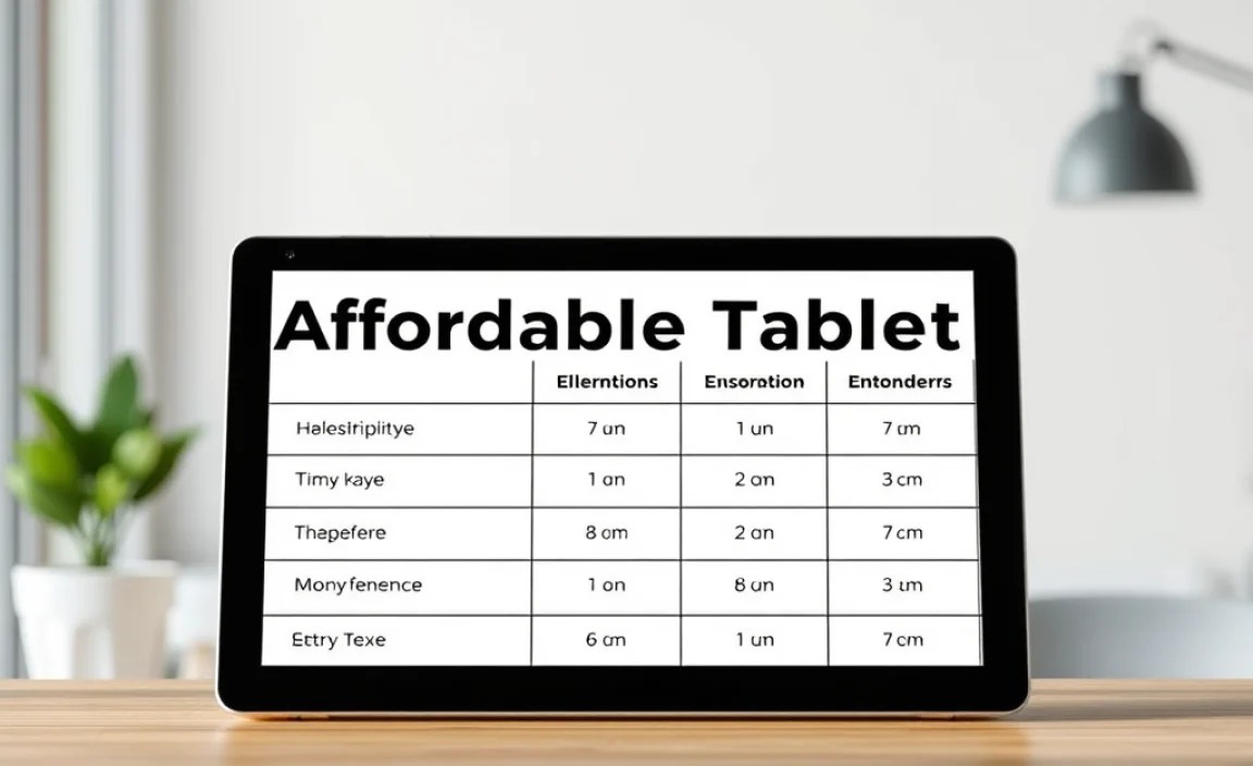 Table: Comparing Affordable Tablet Options for Students