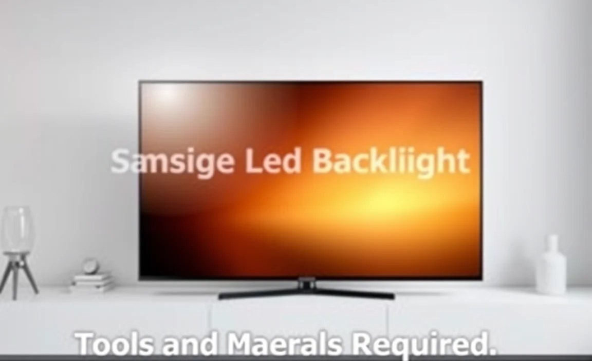 Tools and Materials Required