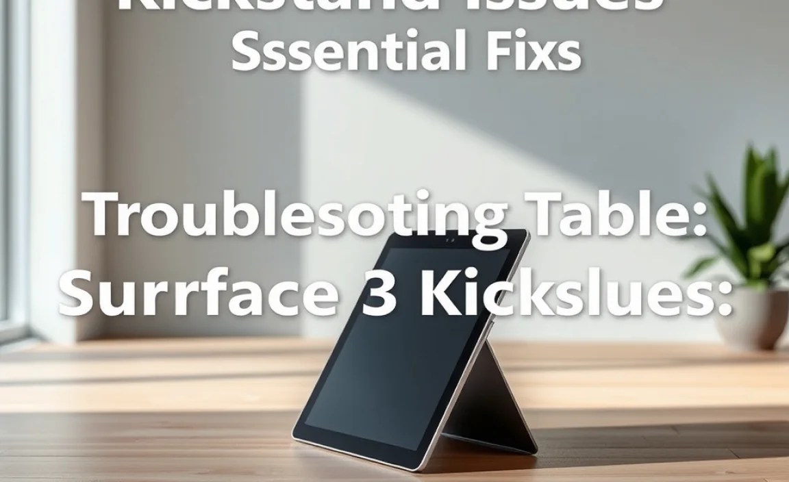 Troubleshooting Table: Surface Go 3 Kickstand Issues