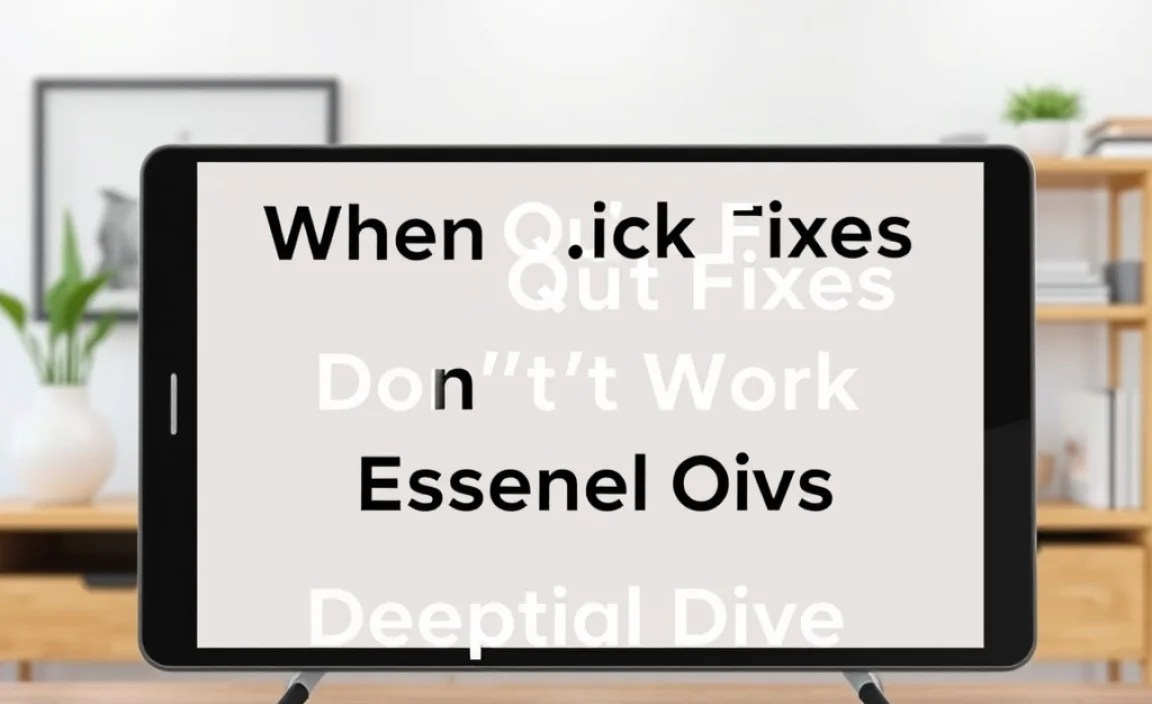 When Quick Fixes Don’t Work: Deeper Dive