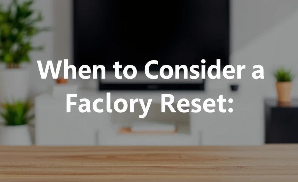 When to Consider a Factory Reset