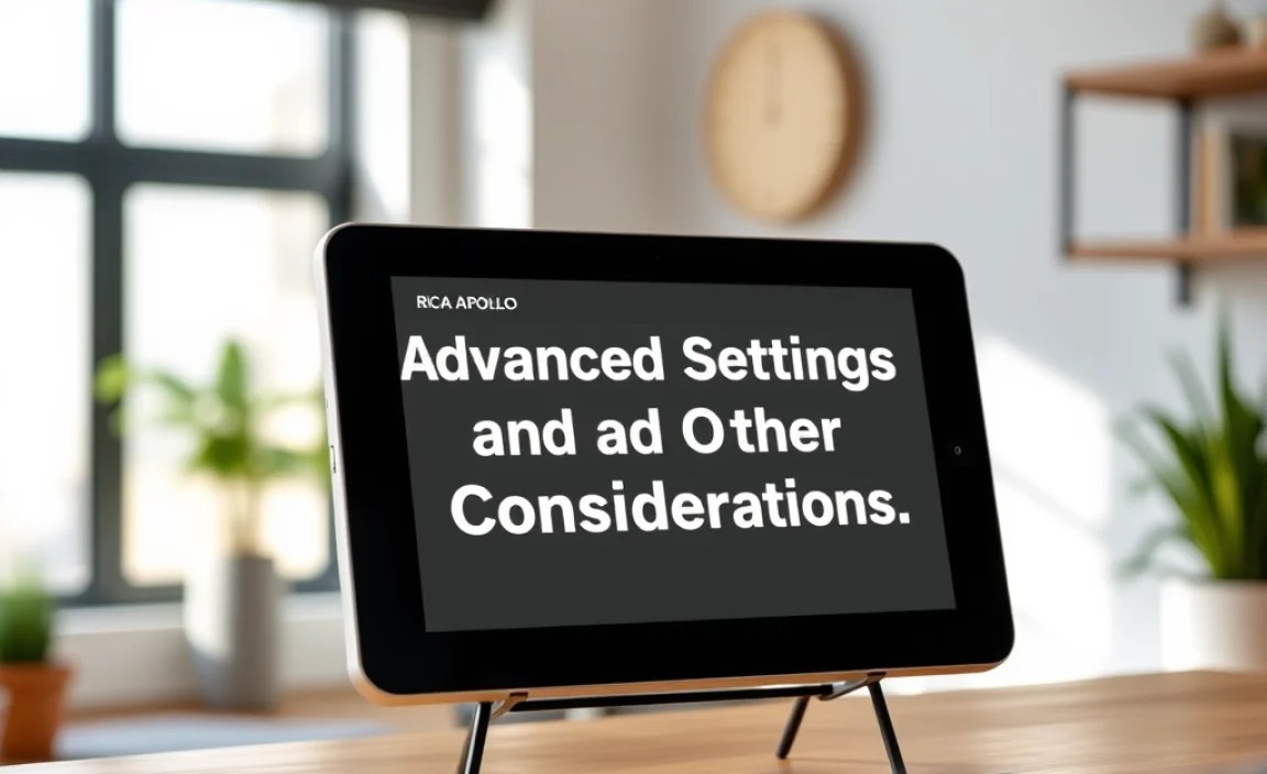Advanced Settings and Other Considerations