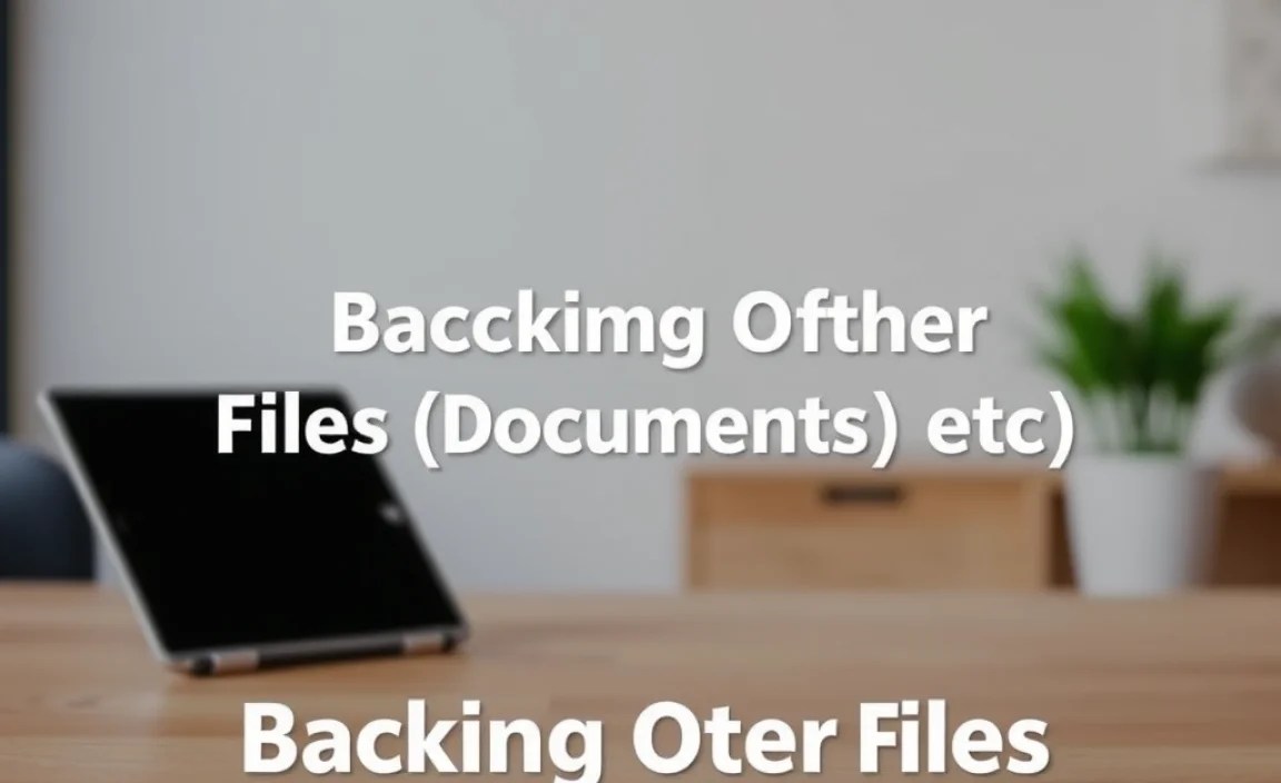 Backing Up Other Files (Documents, etc.)