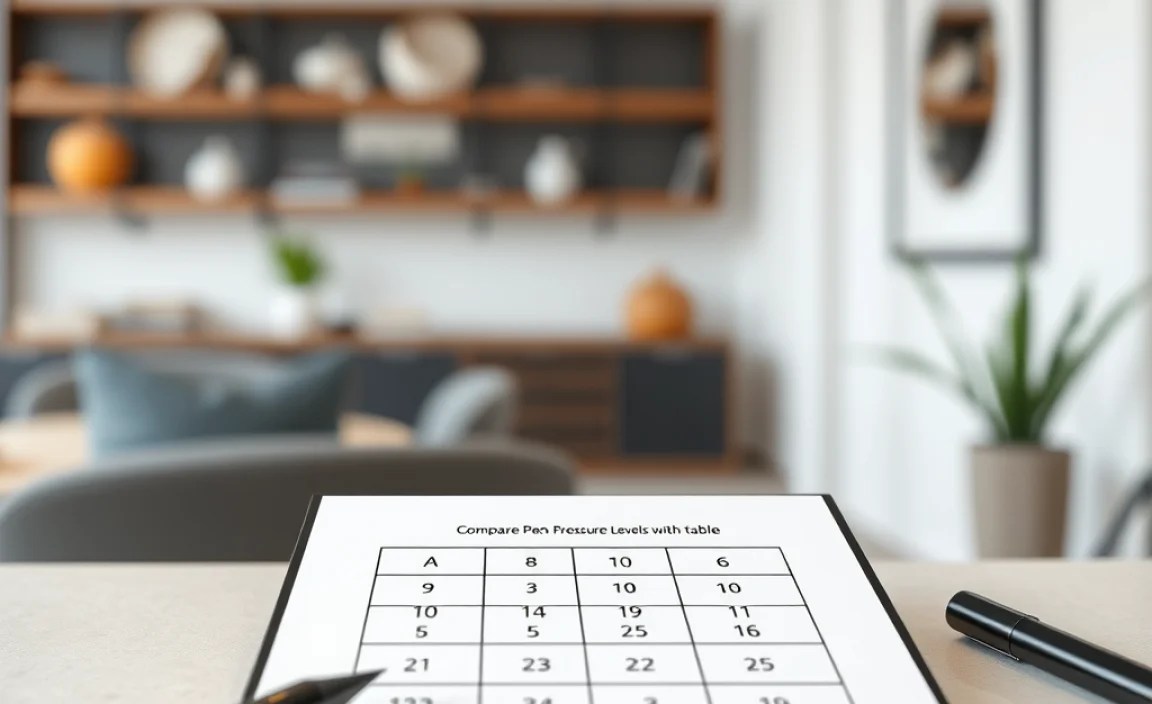 Comparing Pen Pressure Levels with a Table