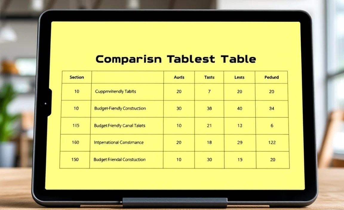Comparison Table: Budget-Friendly Construction Tablets