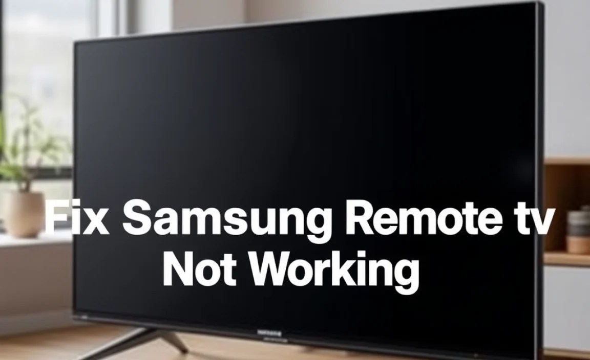 Fix Samsung Remote For Smart Tv Not Working Issues