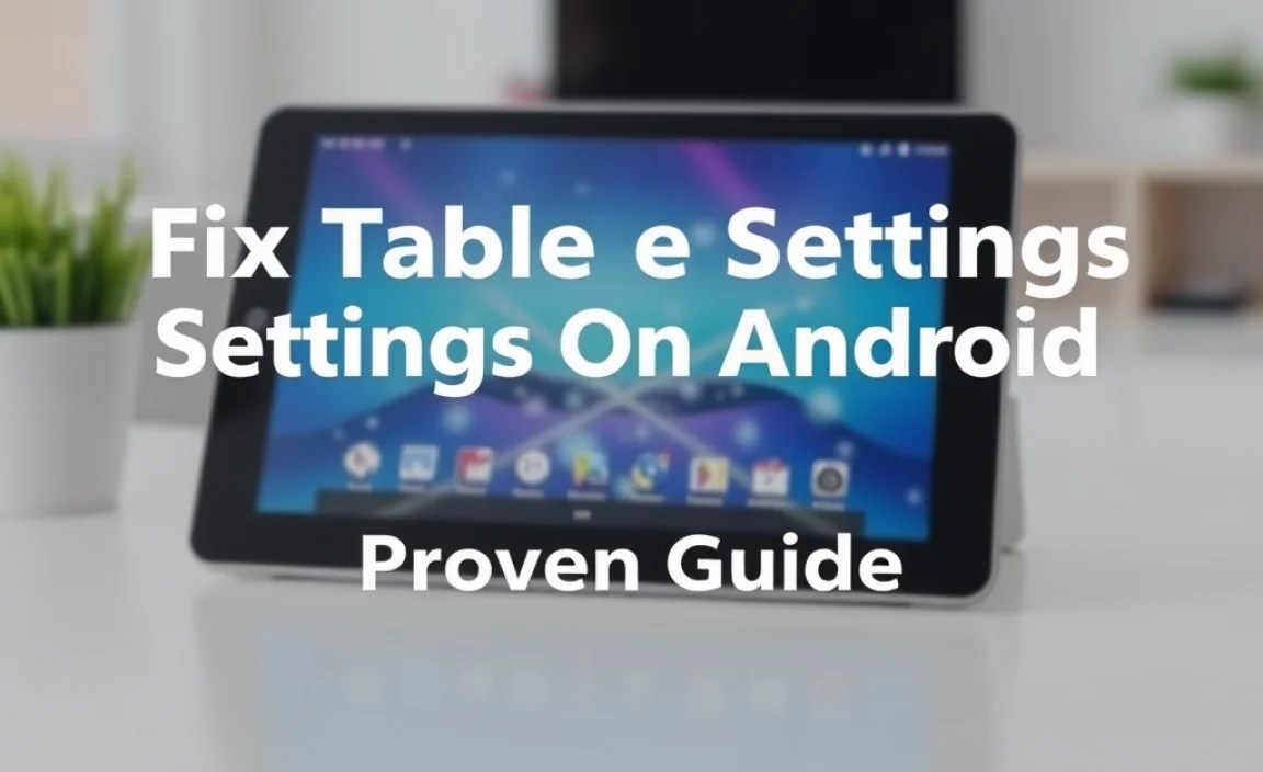Fix Tablet Settings On Android Tablet: Proven Guide