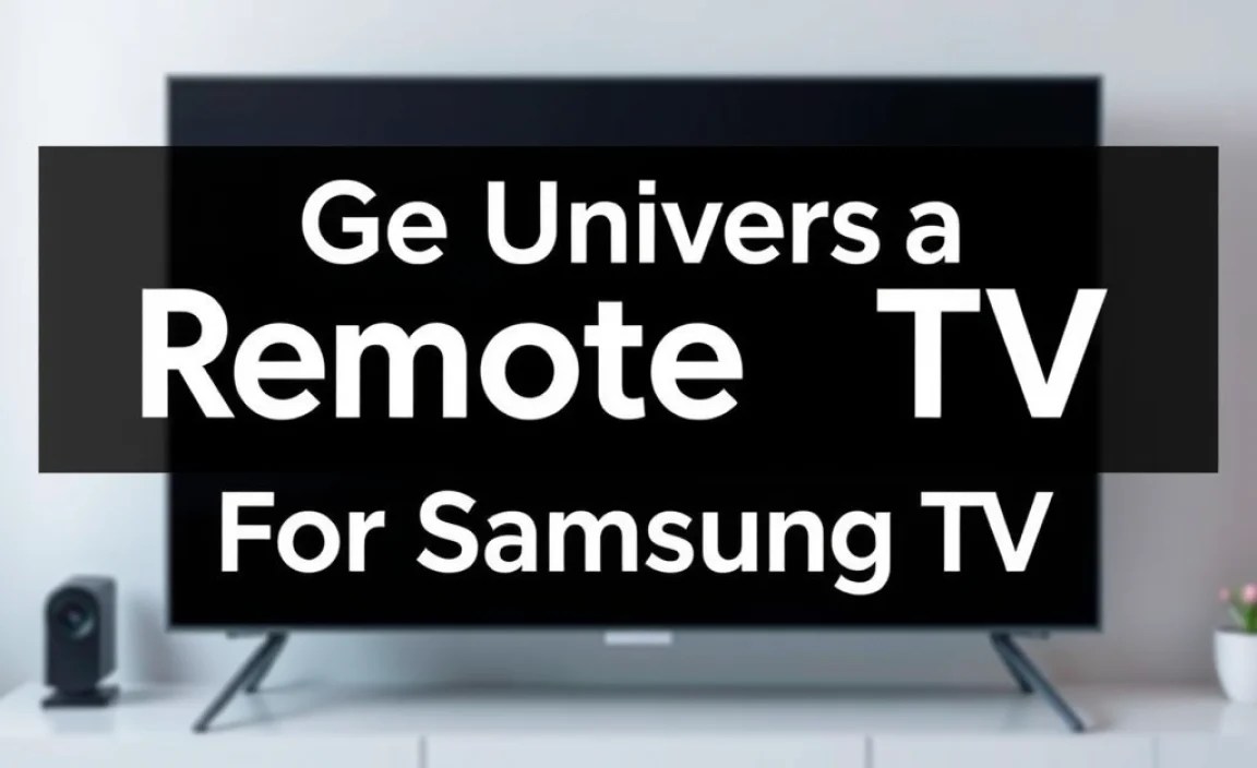 Ge Universal Remote Codes For Samsung Tv
