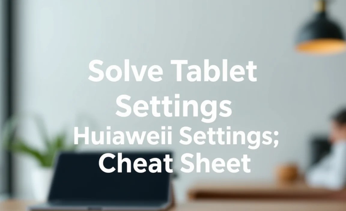 Huawei Tablet Settings Cheat Sheet