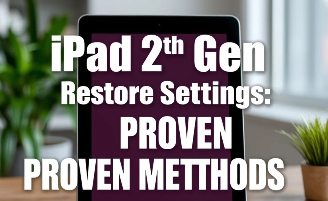 iPad 2nd Gen Restore Settings: Proven Methods