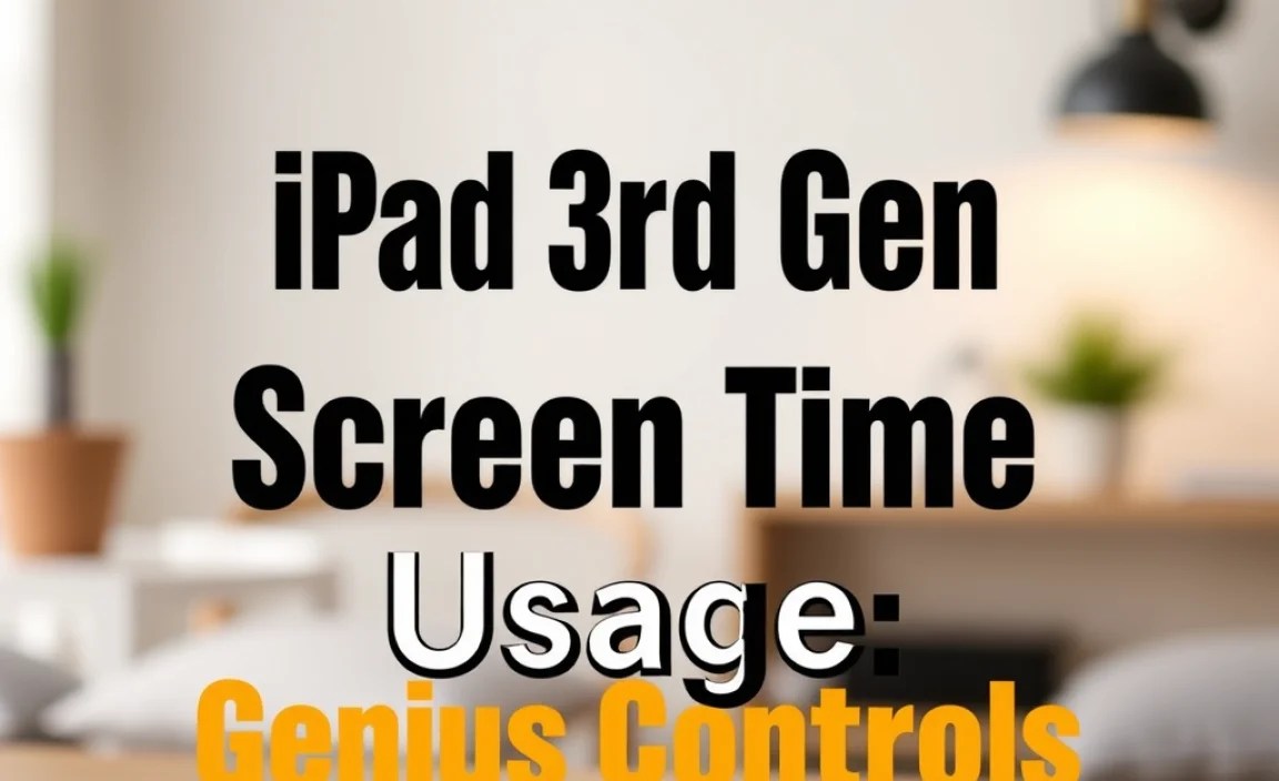 iPad 3rd Gen Screen Time Usage: Genius Controls
