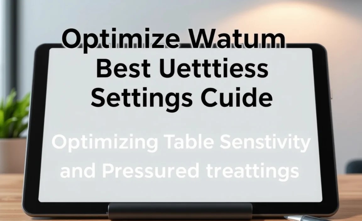 Optimizing Tablet Sensitivity and Pressure Settings