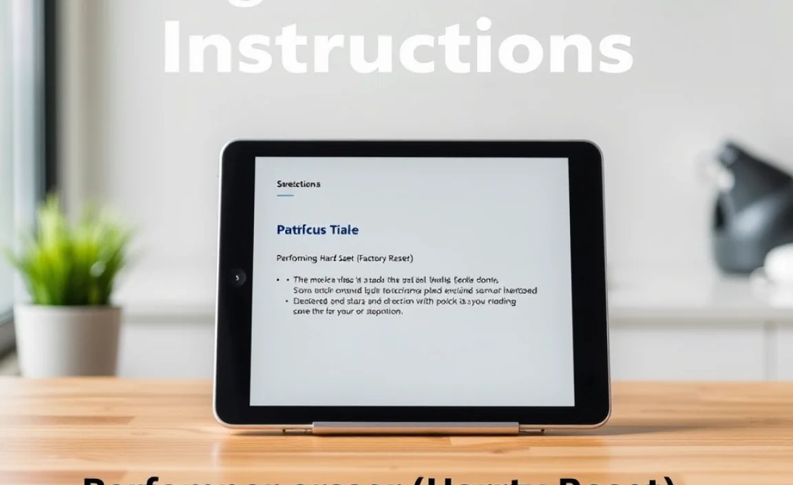 Performing a Hard Reset (Factory Reset)