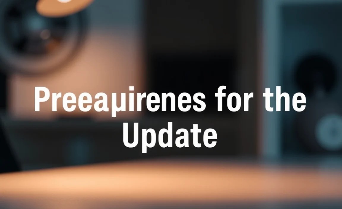 Prerequisites for the Update