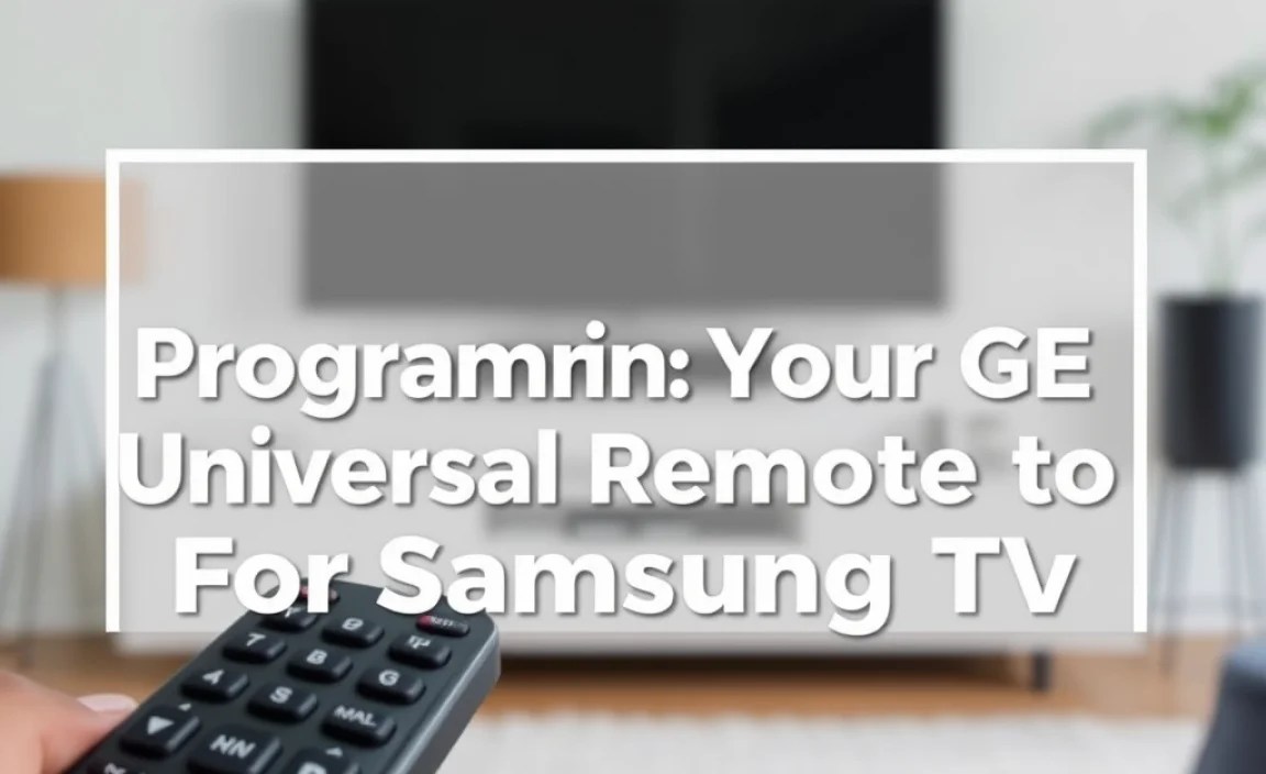 Programming Your GE Universal Remote to Samsung TV