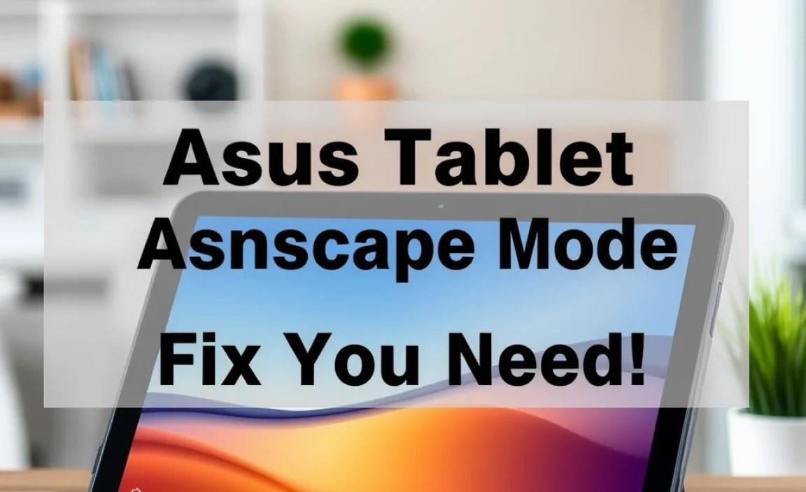 Quick Guide: Asus Tablet Landscape Mode Fix You Need!