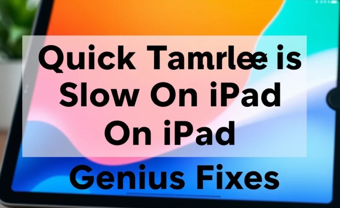 Quick Tablet Is Slow On iPad: Genius Fixes