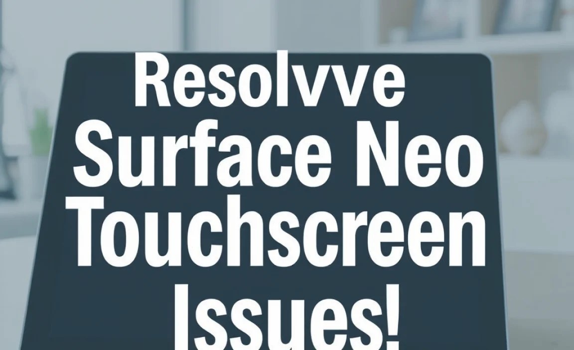 Resolve Surface Neo Touchscreen Issues Fast & Easy!