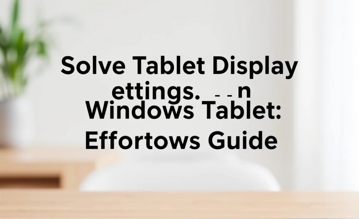 Solve Tablet Display Settings On Windows Tablet: Effortless Guide