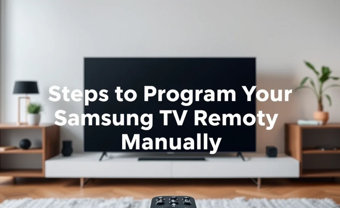 Steps to Program Your Samsung TV Remote Manually