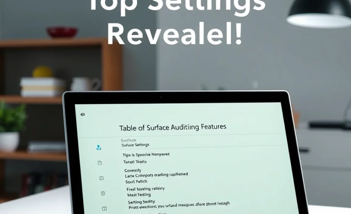 Table of Surface Audio Settings Features
