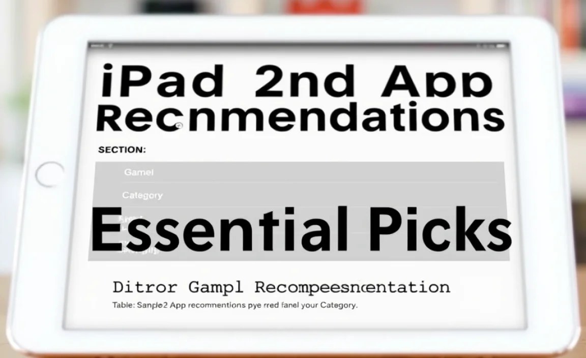 Table: Sample App Recommendations by Category