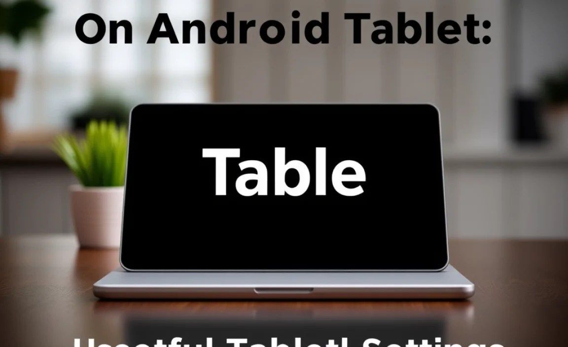 Table: Useful Android Tablet Settings Cheat Sheet