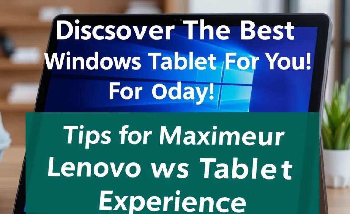 Tips for Maximizing Your Lenovo Windows Tablet Experience