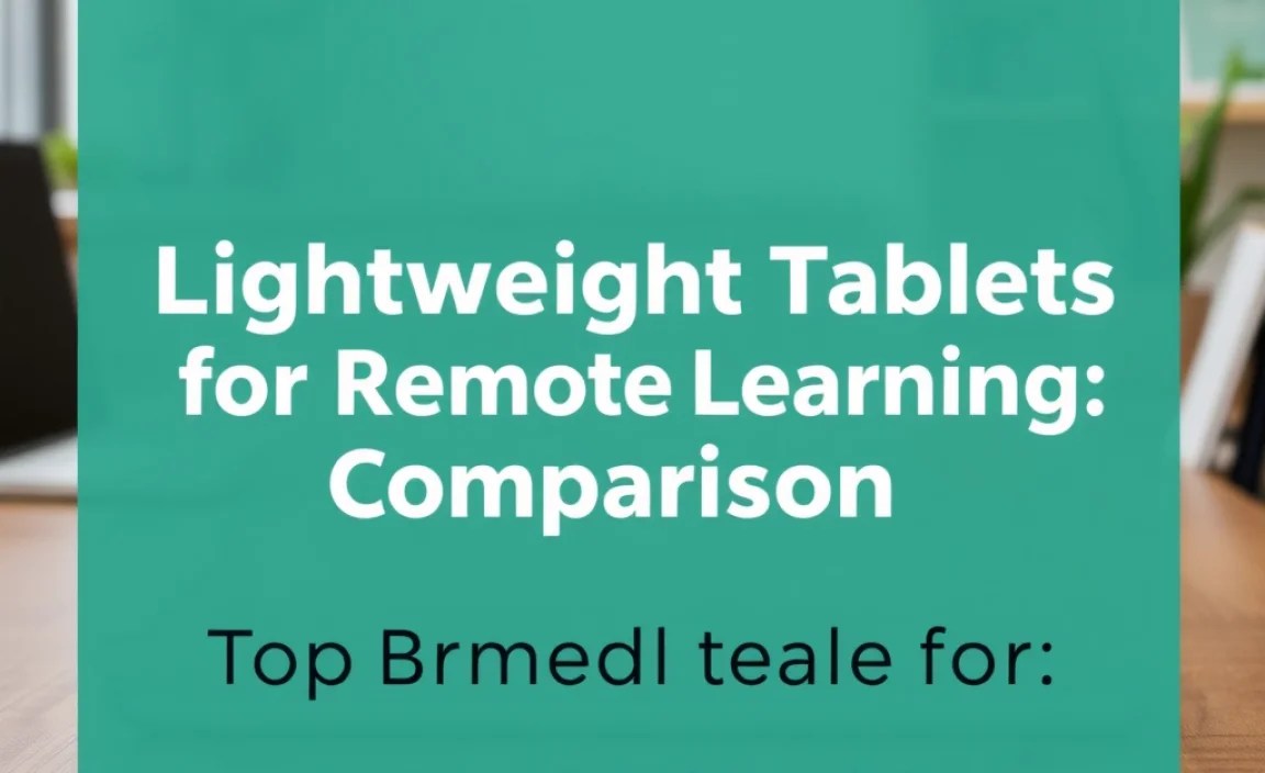 Top Lightweight Tablets for Remote Learning: A Comparison