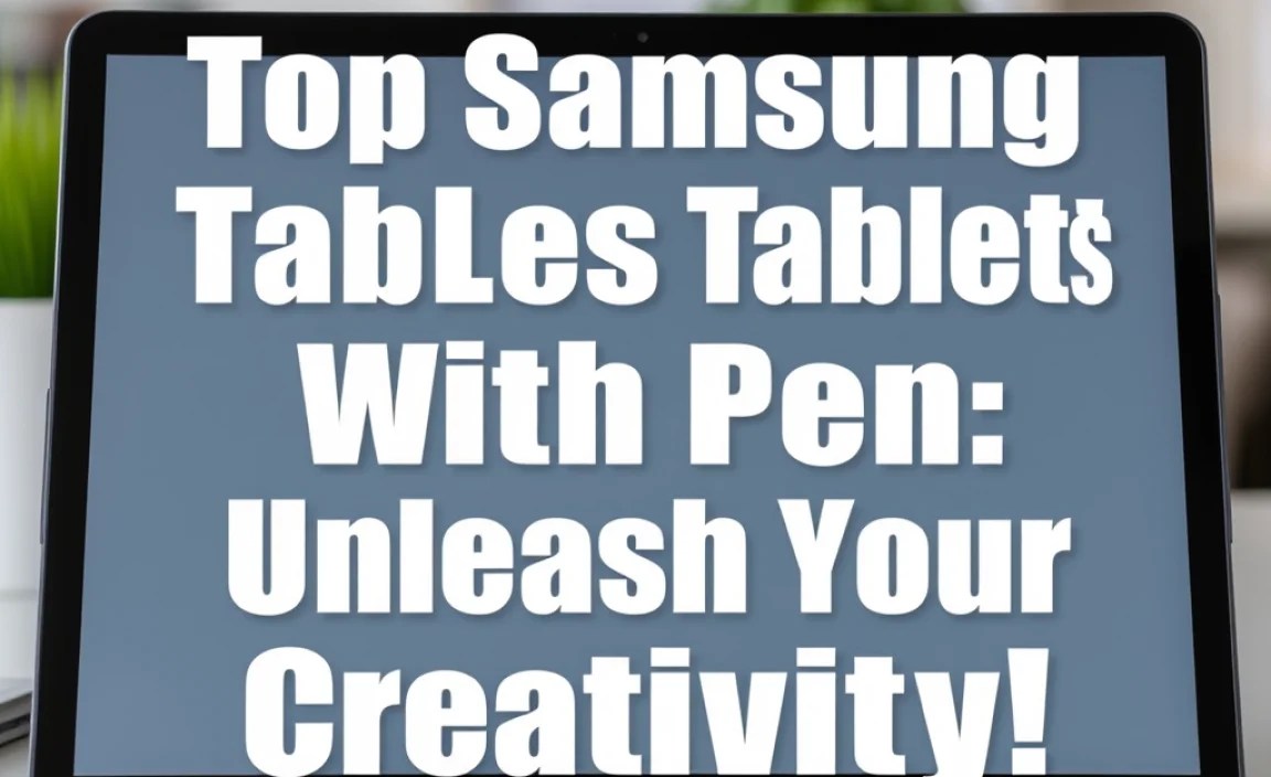 Top Samsung Tablets With Pen: Unleash Your Creativity!