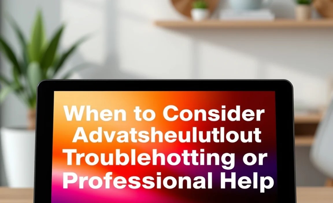 When to Consider Advanced Troubleshooting or Professional Help