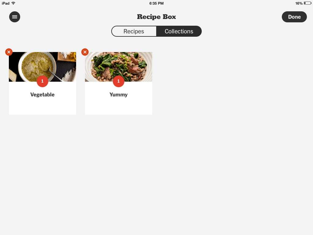 NYT Cooking Recipes from The New York Times TabPatterns Tablet UI Patterns