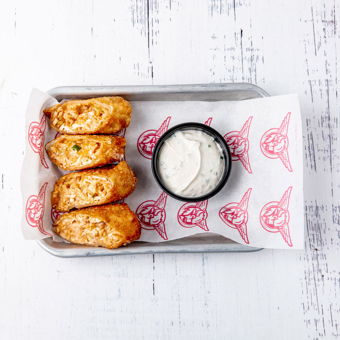 Buffalo Chicken Egg Roll Taco Mac