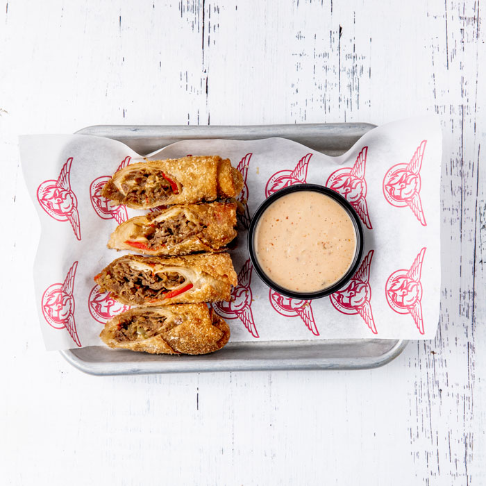 Philly Egg Roll Taco Mac