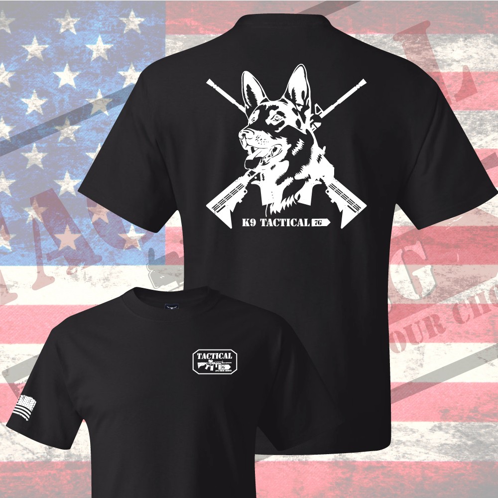 PATRIOTIC TSHIRT *K9 CROSS RIFLES TACTICAL7G