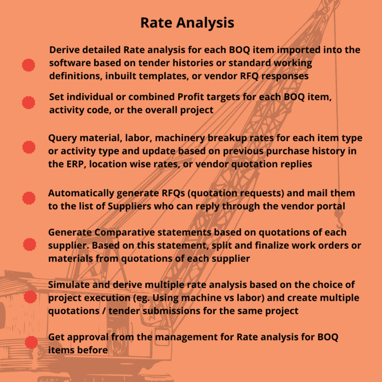 Construction ERP Software Tendering and Estimation Software for