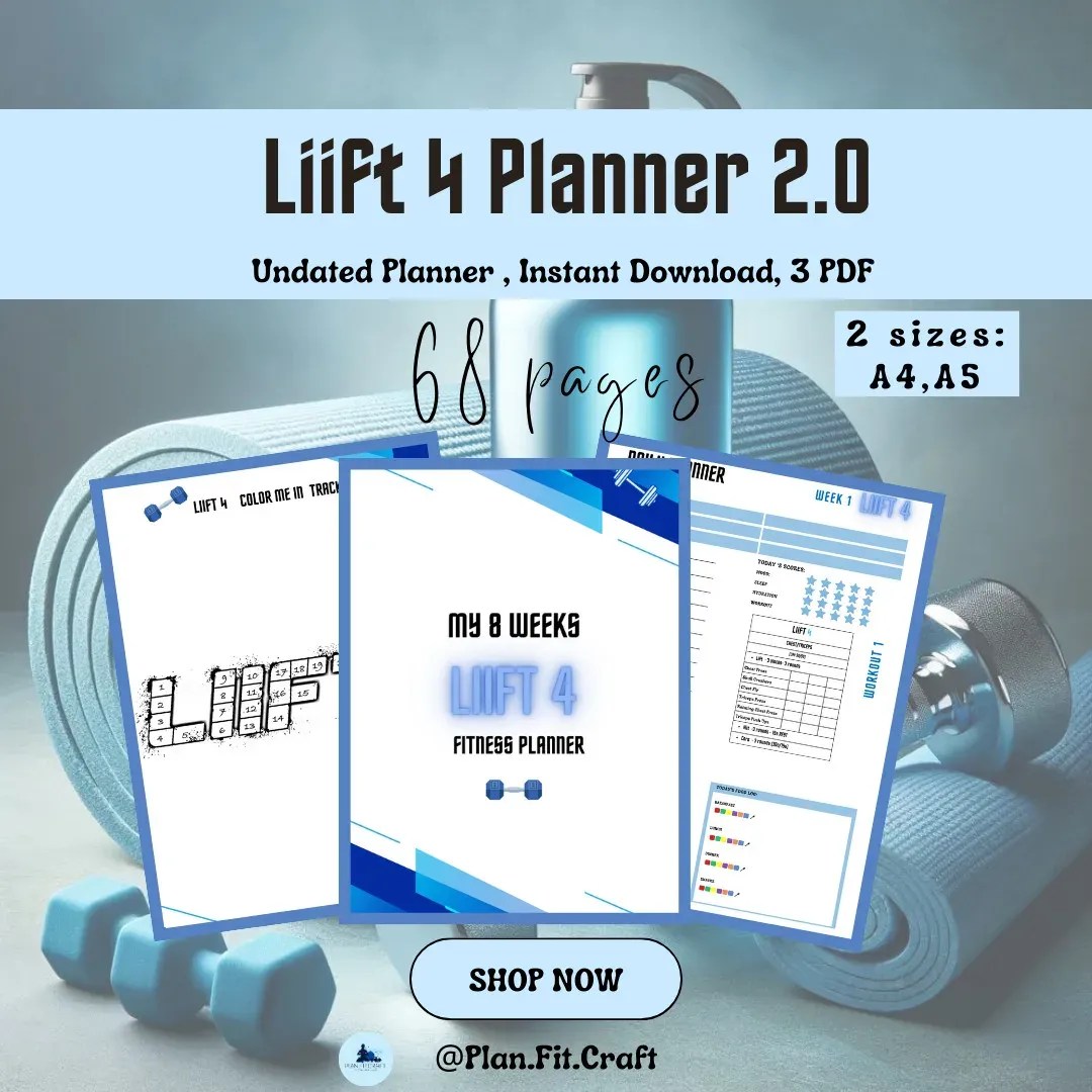 LIIFT 4 Planner 2.0 8Week Fitness Journal Meal & Workout Tracker LIIFT 4 Planner 2.0 8Week Fitness Journal Meal & Workout Tracker