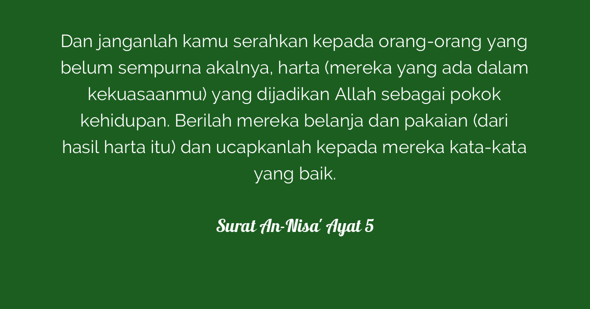 Surat AnNisa' Ayat 5