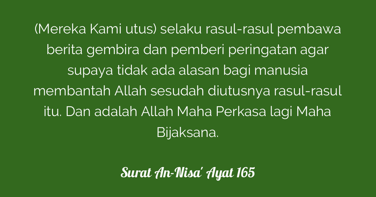 Surat AnNisa' Ayat 165